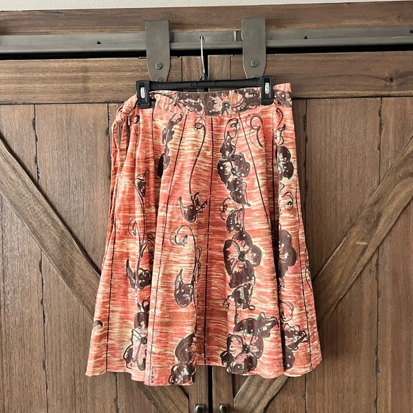 Anthropologie Odille Cotton Floral Midi Skirt with Sequins Size 8 NWT - Picture 7 of 9